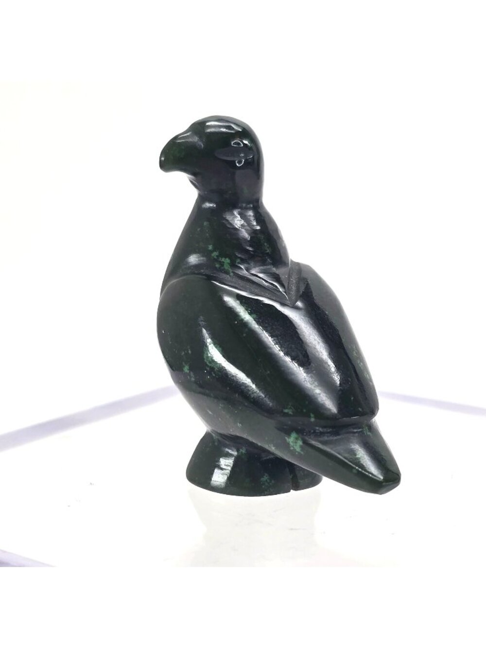 Malachite Pigeon Bird Sculpture Figurine Green Stone Carved Animal je165